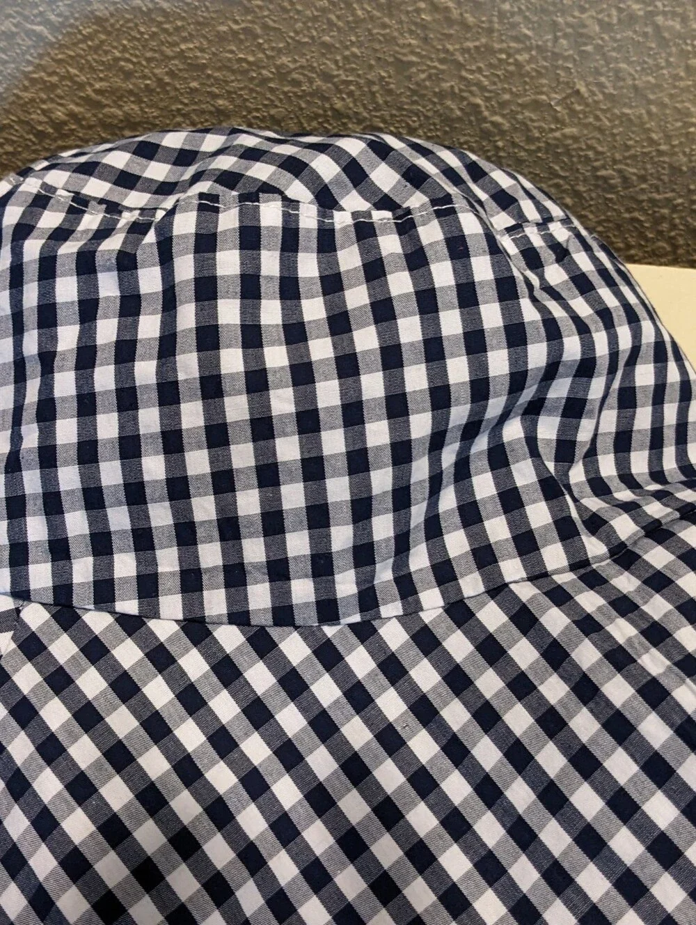 Gingham Brim Hat Navy White Packable Lined Resort Versatile Adult OS Sun Travel